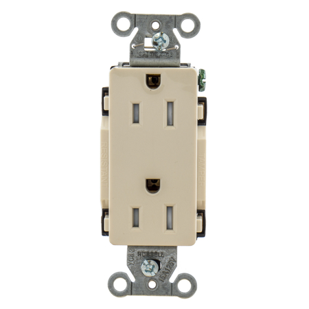 Hubbell Wiring Device-Kellems Commercial Specification Grade Style Line Decorator Duplex Receptacles DR15LATR
